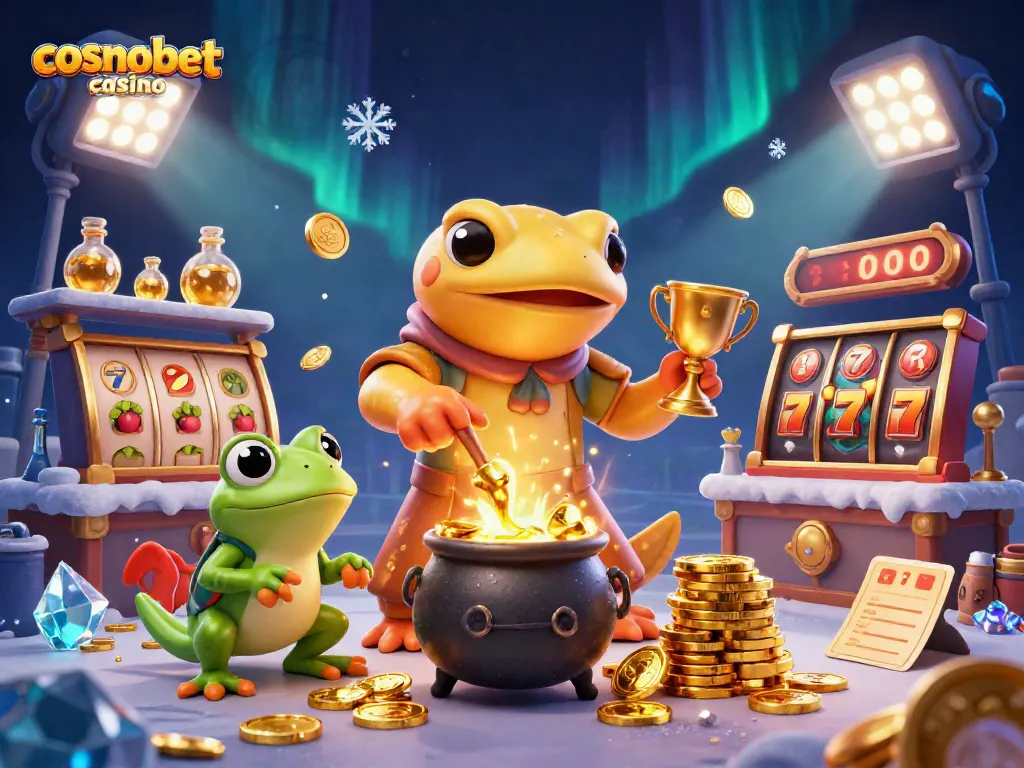 Experience the excitement of cosmobet casino with vibrant slots and alchemical gold elements.