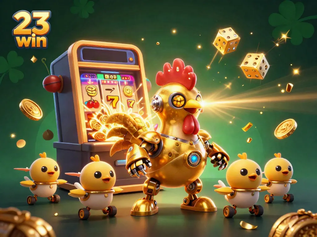 Experience thrilling casino action with a vibrant 23 win themed illustration featuring exciting characters and game elements.