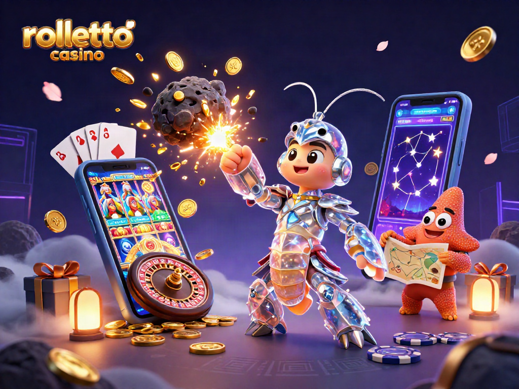 Experience thrilling gameplay at rolletto casino with vibrant 3D gaming elements and cosmic visuals.