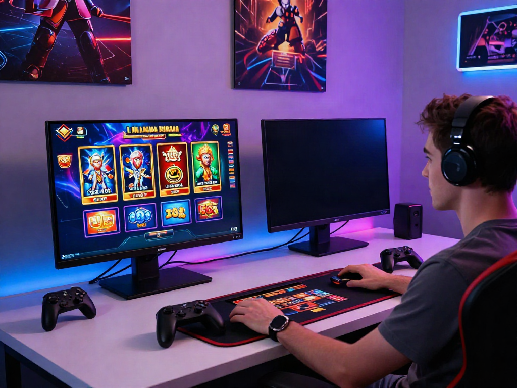 User engaging with nhà cái da88 online casino platform in dynamic gaming setup