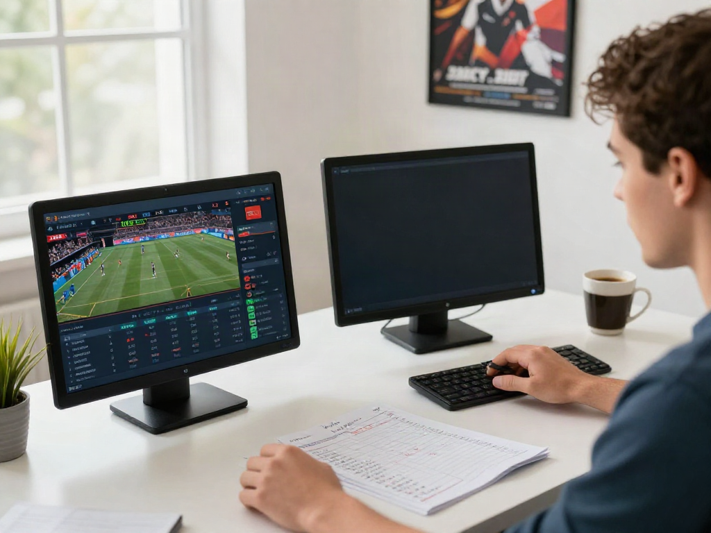 Engaged player using Link zbet app in a vibrant sports betting environment.