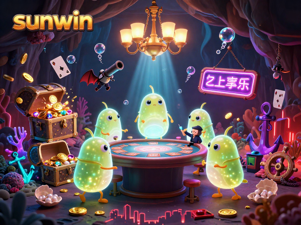 Experience thrilling gameplay at sunwin with vibrant glowworms lighting up a unique casino scene.
