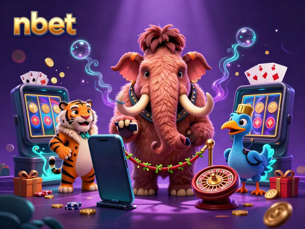 Experience thrilling gaming at nbet with a vibrant 3D casino scene showcasing unique characters.
