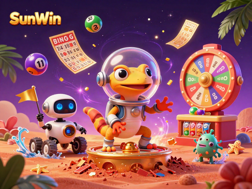 SunWin invigorates the atmosphere with vibrant lottery elements and festive jackpots in a thrilling casino scene.
