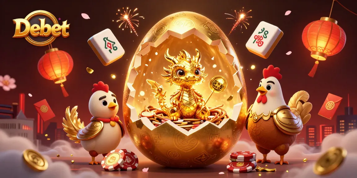 Debet symbolically represents a vibrant gambling scene with a golden dragon and poker chips.