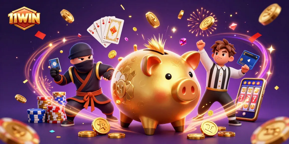 Engage in excitement with 11WIN as the golden piggy bank sumo wrestles while coins and jackpots fly!