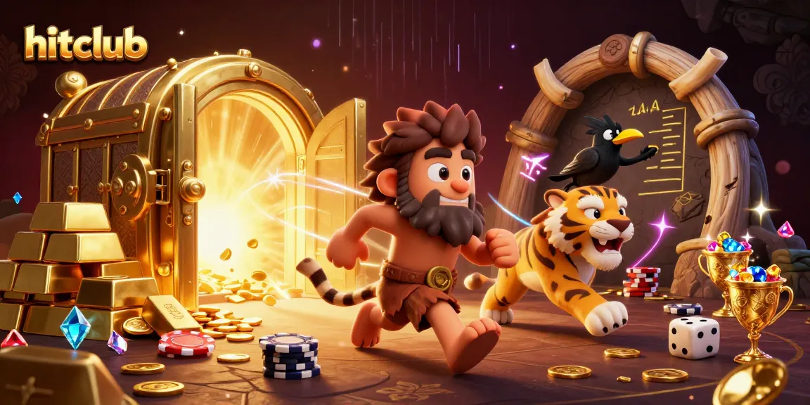 Experience the thrill of hitclub with vibrant slot action and stunning 3D visuals in a prehistoric casino.