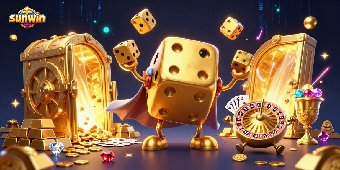 Engage in thrilling gameplay at sunwin with animated characters, golden treasures, and dynamic casino elements.