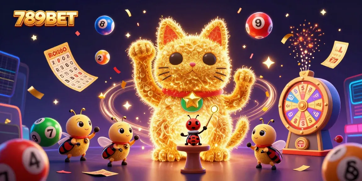 Engage with exciting 789BET casino adventures featuring lucky cat and vibrant game symbols.