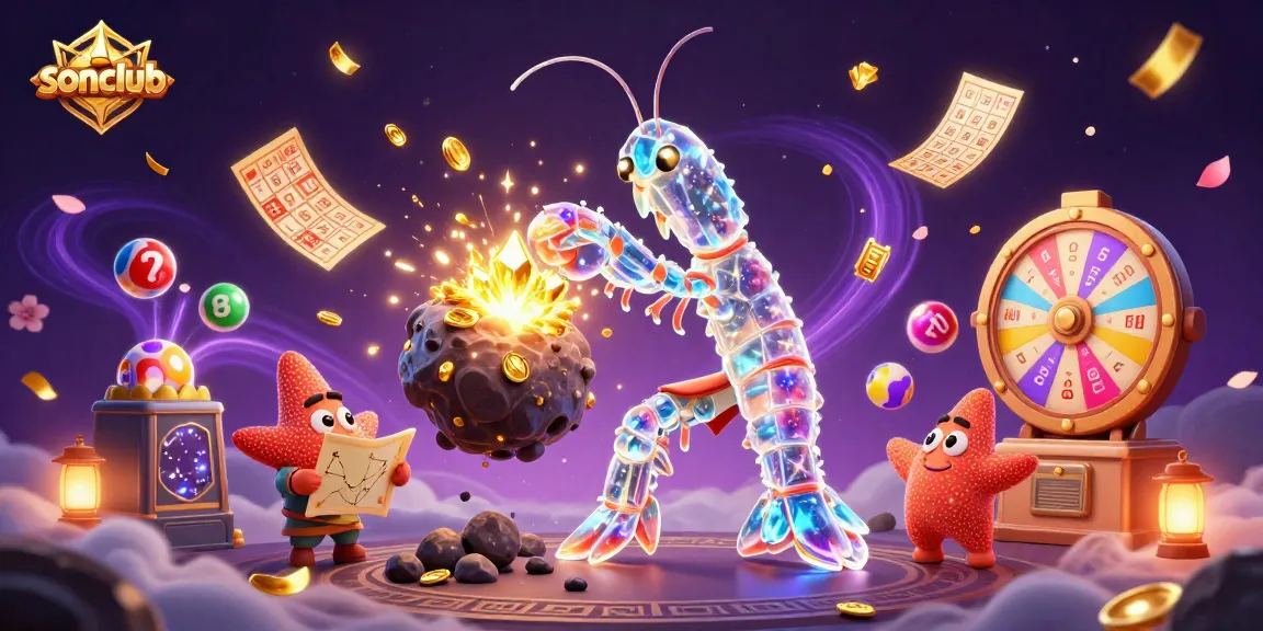 Experience the thrilling excitement of sonclub as a galactic mantis shrimp unleashes gems and coins!