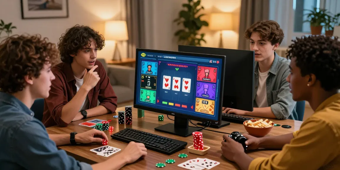 Engaged friends exploring online gaming at https://shbet.cruises/ in a cozy living room.
