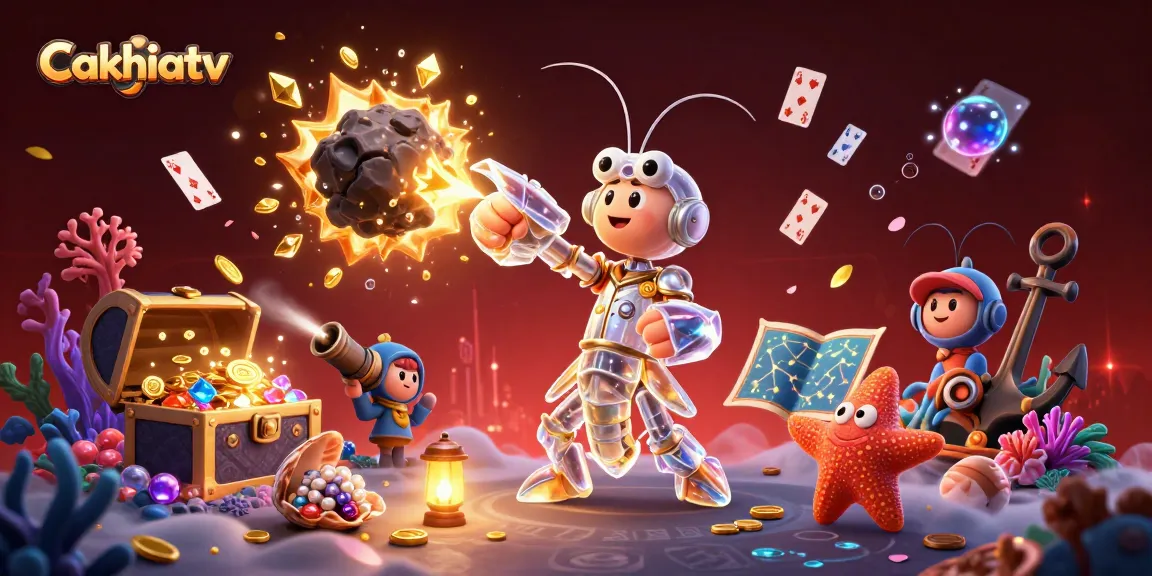 Cakhiatv showcases an explosion of golden gems and coins as a mantis shrimp strikes, reimagining sports betting.